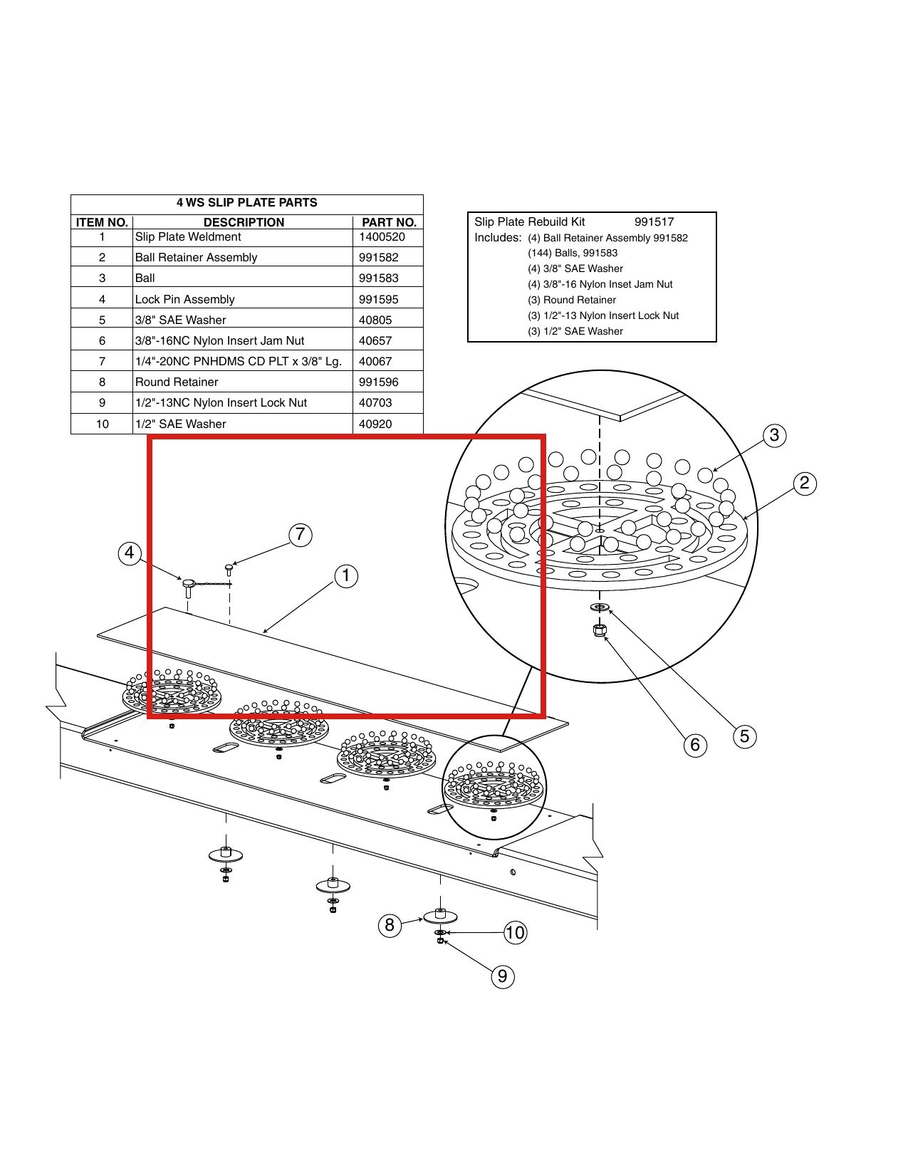 Forward Lift 1400520 Slip Plate Weldment for OR14 14K 4-Post Alignment Lift parts diagram (location)
