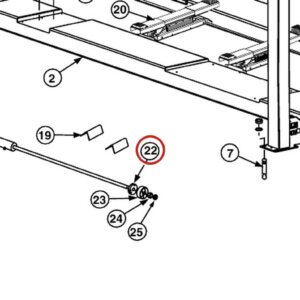 Forward Lift 1400522 Cable Pull Bar for OR14 14K 4-Post Lift Runways parts diagram