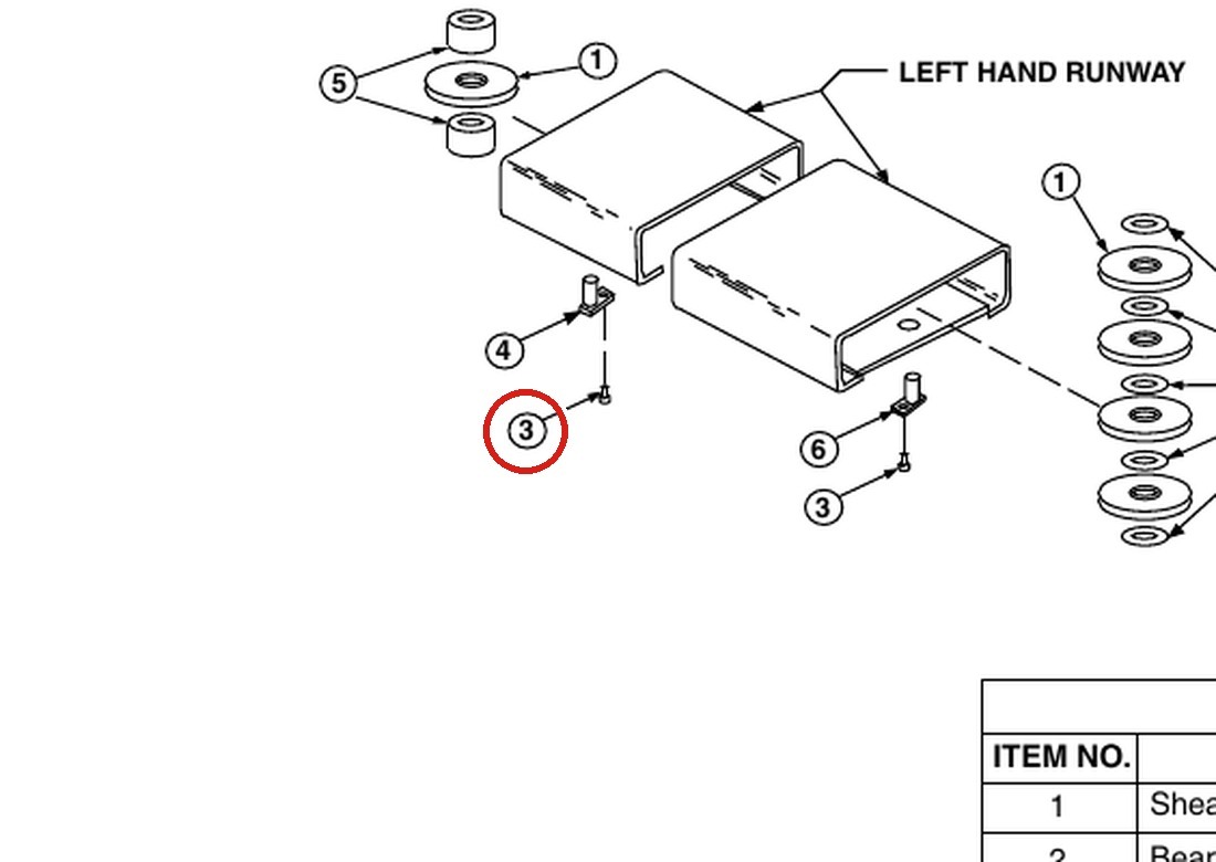 Forward Lift 1400532 Right Rear Lifting Cable, 158-1/2"/192"/212" WB, for OR14 14K 4-Post Lift parts diagram