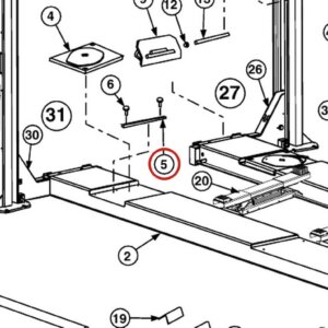Forward Lift 1400542 Stainless Steel Turntable Guide Bar for OR14 14K 4-Post Alignment Lift parts diagram
