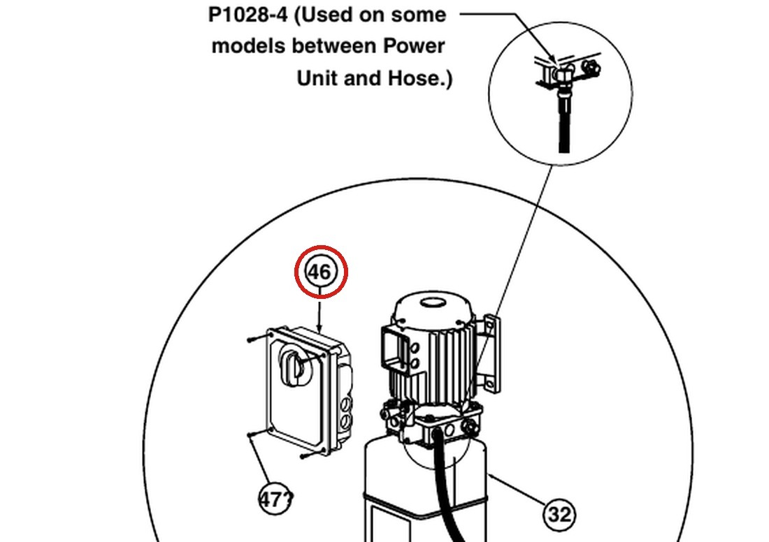 Forward Lift 1400953 Drum Switch for OR14 14K 4-Post Lift parts diagram