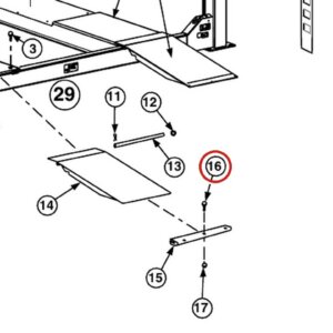 Forward Lift 40050 #10-24NC x 3/4" Slotted Truss Head Machine Screw Grade 5 for 12K & OR14 4-Post Lifts parts diagram