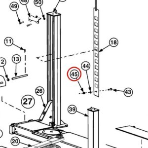 Forward Lift 40642 Hex Nylon Insert Locknut 1/4"-20NC for CR18, 12K & OR14 4-Post Lifts parts diagram