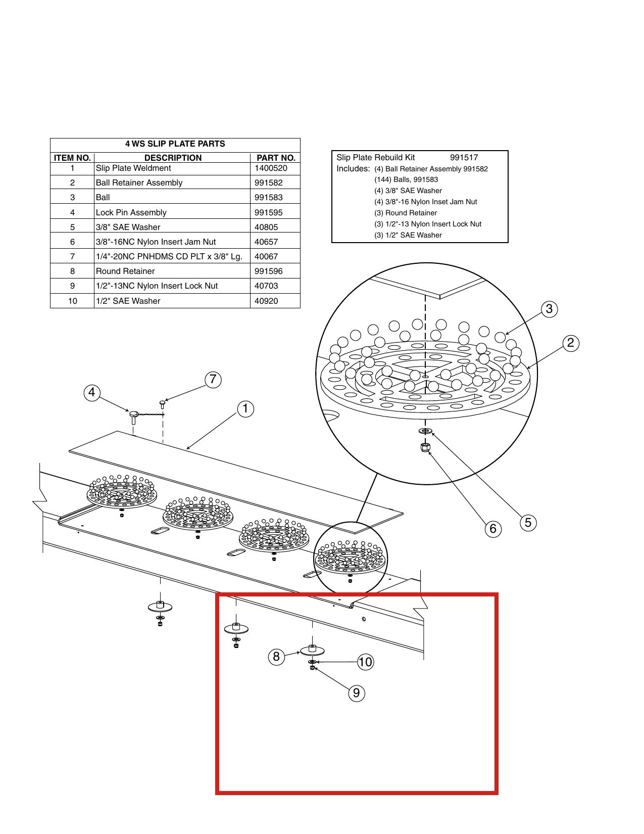 Forward Lift 40703 1/2"-13NC Hex Nylon Insert Lock Nut for TL07, OR14 & Forward Alignment Lifts parts diagram (location)