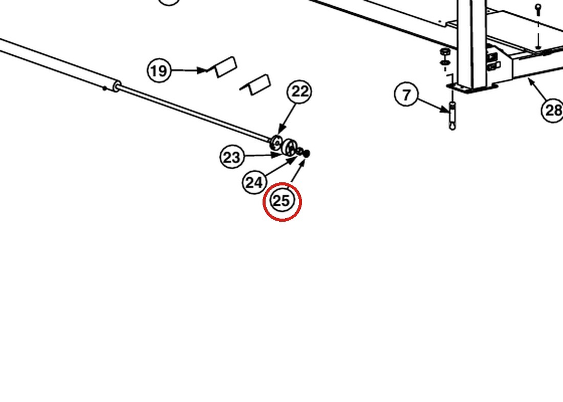 Forward Lift 40773 1-3/8"-6NC Hex Jam Nut for 12K & OR14 14K 4-Post Lift Main Assembly parts diagram