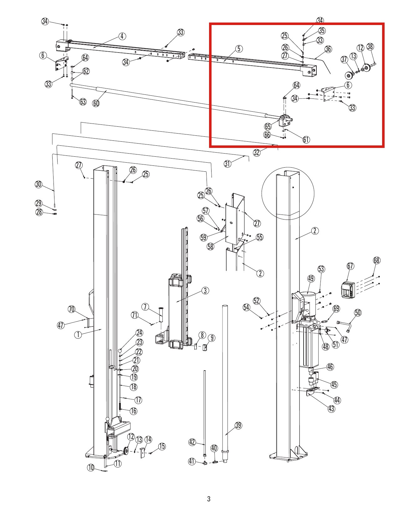 Forward Lift 911403 1/4"-20 Nyloc Hex Nut, Plated (Same as 40642) for AJ 4000 / AJ 6000 Jacks parts diagram (location)