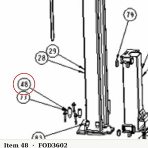 Forward Lift 913602 Hex Nut 3/4-16 NF Plated, Cylinder Mount Nut for DP10AN, DP97S2, I10 Lifts - parts drawing detail