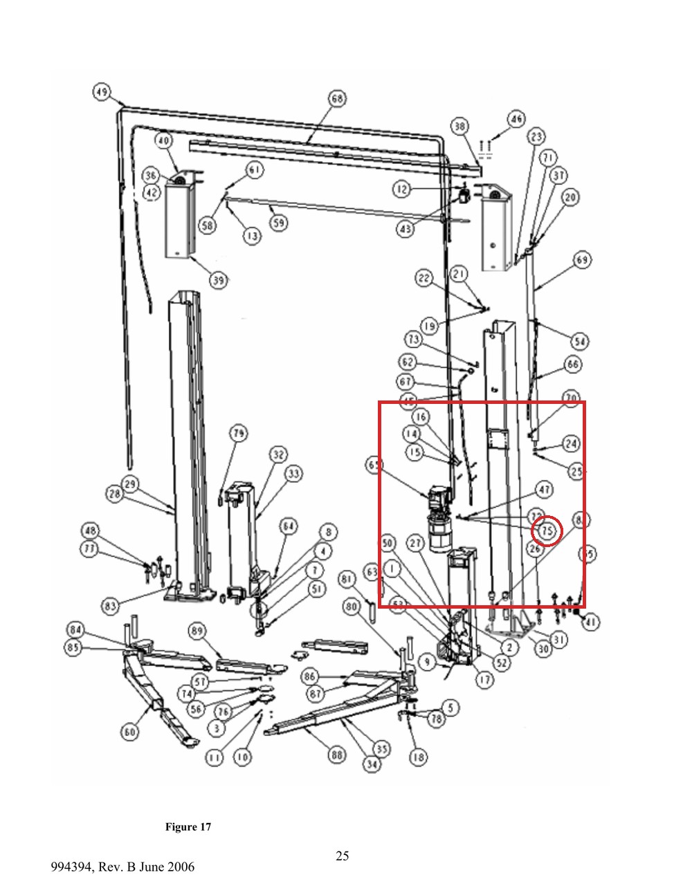 Forward Lift 994216 2-Post Pressure Fitting Kit, High PSI - I10 / INT 10 Lifts - full parts breakdown drawing
