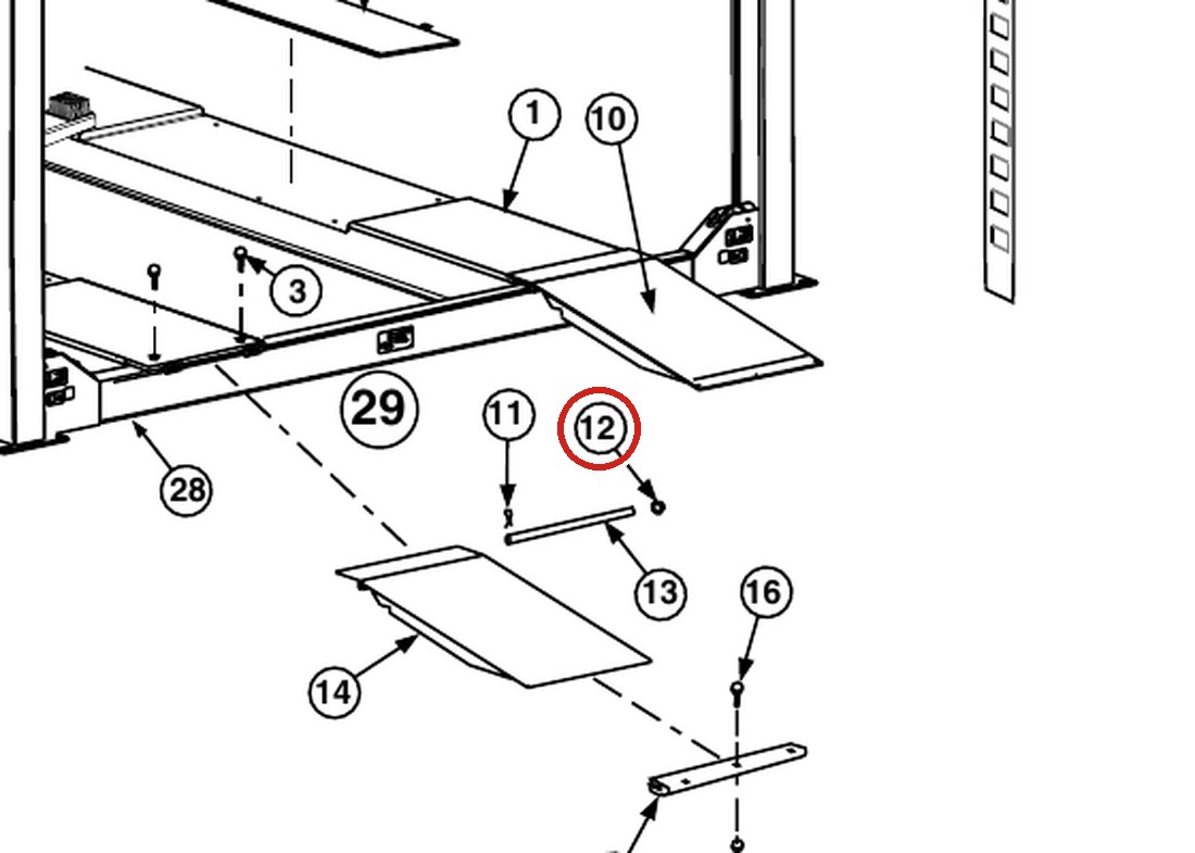 Forward Lift FC5179-4 5/8" Push Nut Fastener (TRW PW625019) for CR18, 12K 4-Post & OR14 Lifts parts diagram