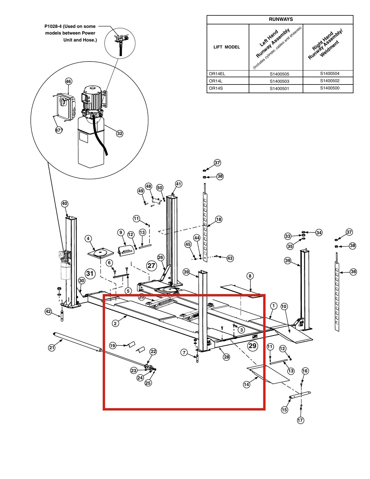 Forward Lift FC5228 5/8" Anchor Bolt for CR18, 12K 4-Post Open Front & OR14 Lifts parts diagram (location)