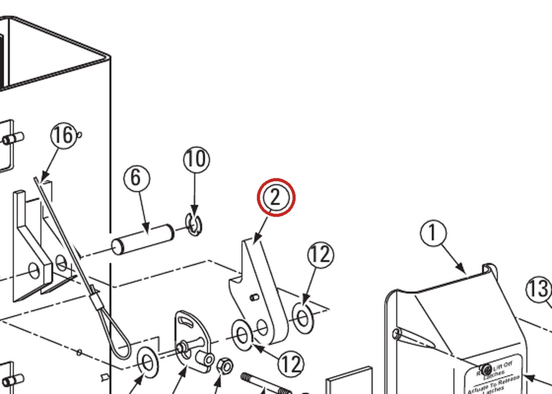 Forward Lift TP10-1010 Latch Assembly (Locking Latch Dog) for DL9, DP10 & I10N000M parts diagram