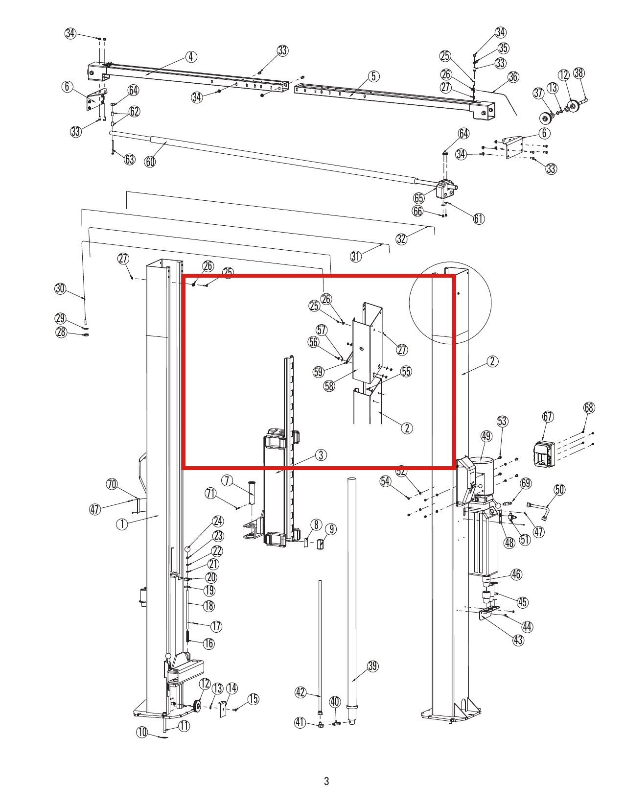 Forward Lift TPB10-2002 Column Reinforce for DL9, DP10 & I10 Two-Post Lifts (Replaces TPB10-2002BL) parts diagram (location)