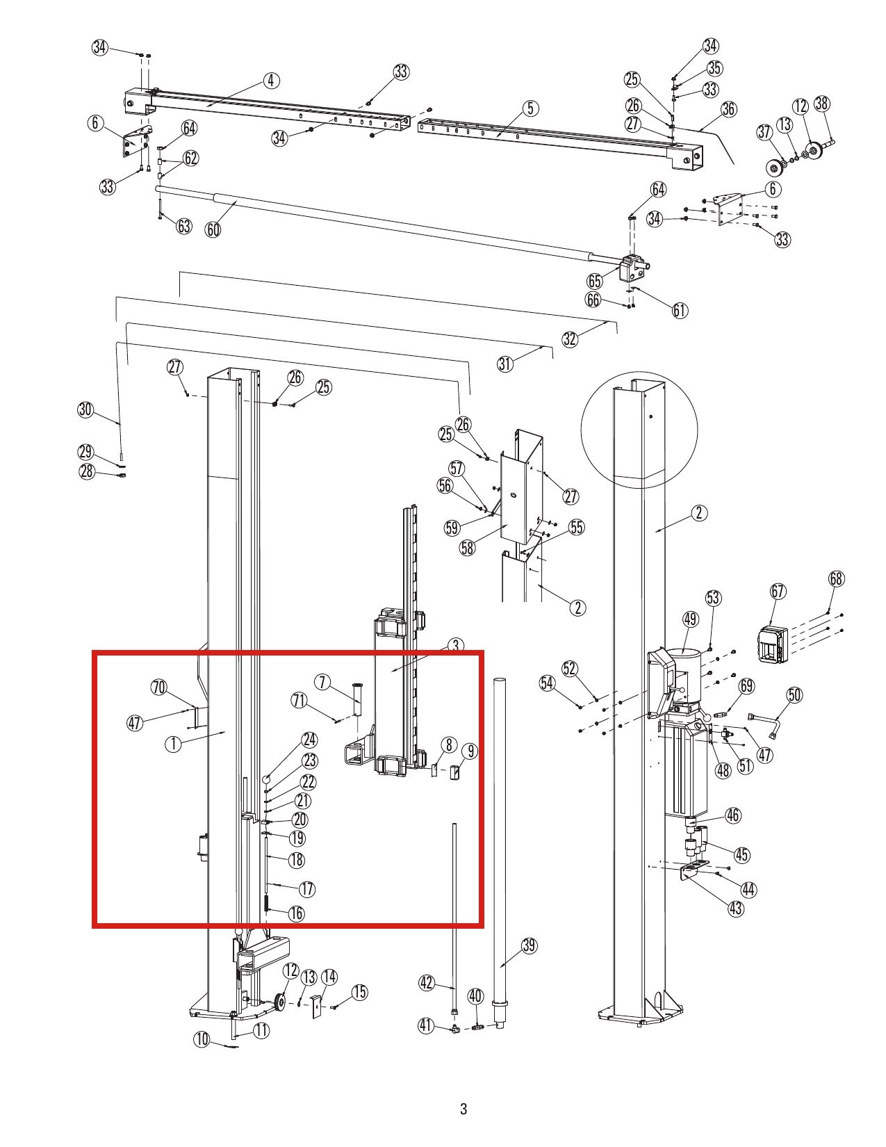 Hanmecson PLASTIC KNOB B84-35 (dims - lk) parts diagram (location)