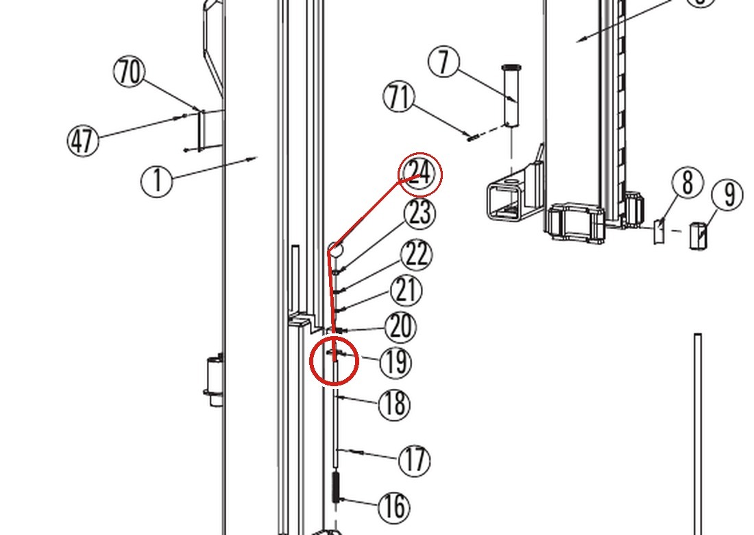 Hanmecson PLASTIC KNOB B84-35 (dims - lk) parts diagram
