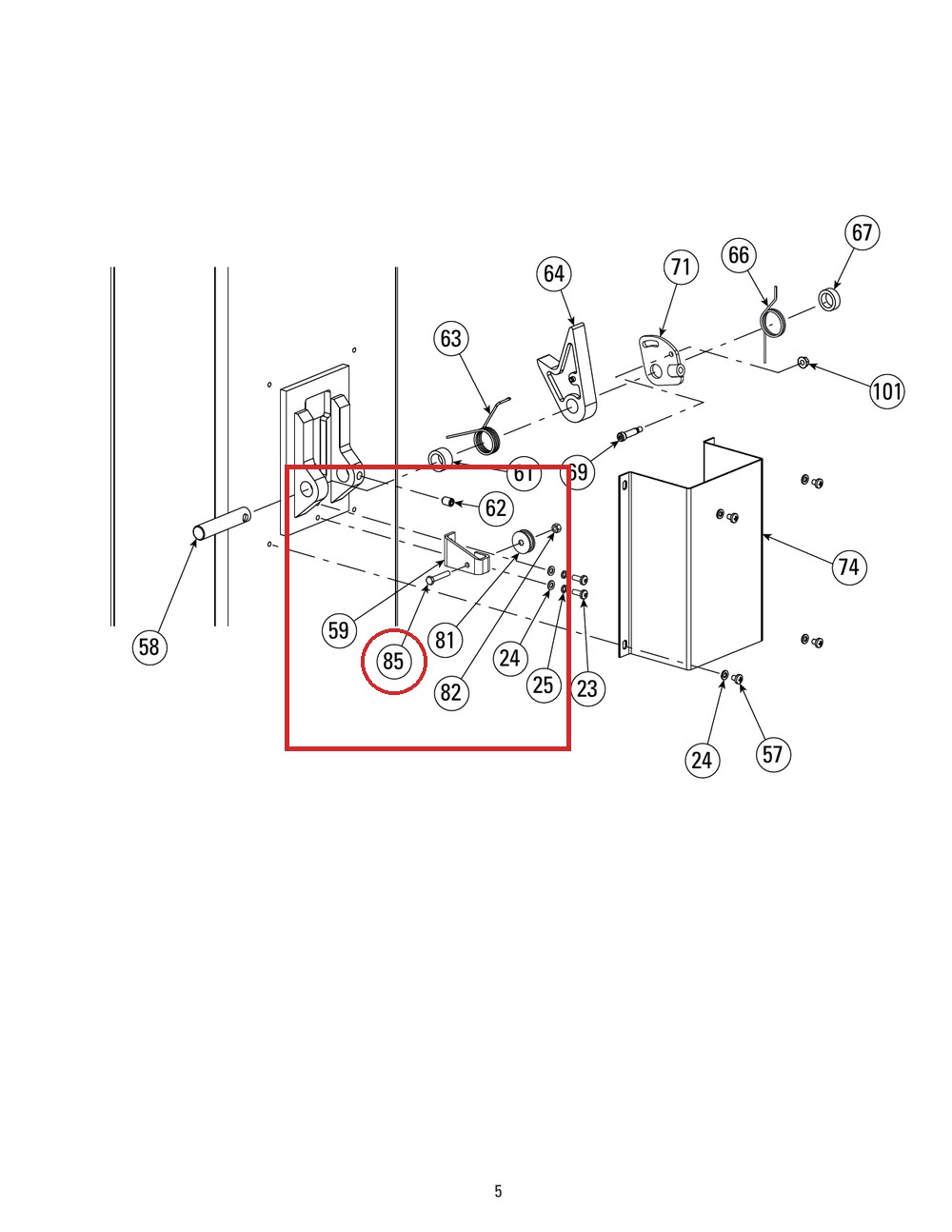 Lift Part B10-6×35 Hex Head Bolt M6×35 for I12, 10K 2-Column and PRO9D 9K 2-Post Lifts - full parts breakdown drawing