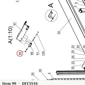 Lift Parts B23-5×16 M5×16 Discal Head Screw for PP8+ & PP9+ 4-Post Lifts - parts drawing detail