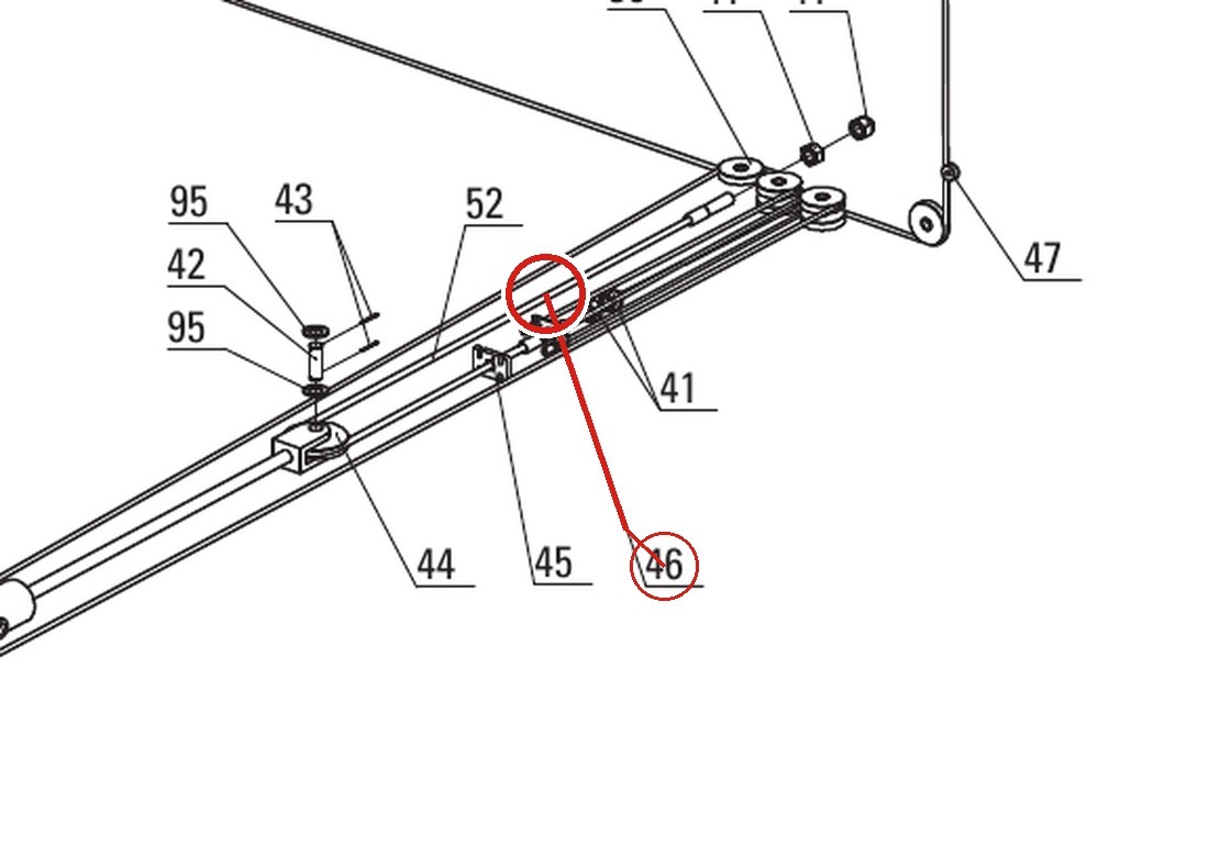 Propark 8 Plus Long Fits DP8-3002 Direct Lift Car Storage Lift Cable parts diagram