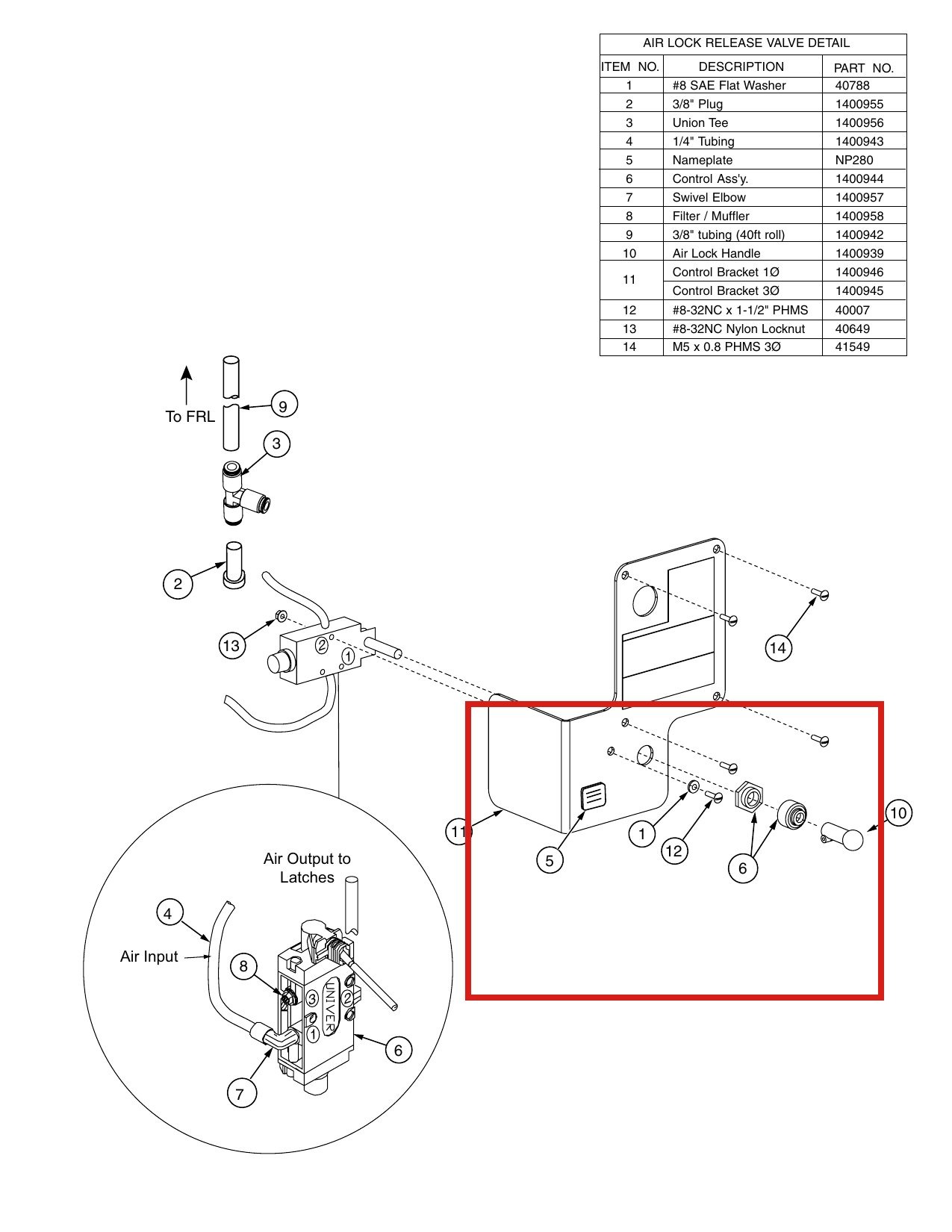 Rotary 40007 #8-32NC x 1-1/2" PHMS for OR14 14K 4-Post Lift parts diagram (location)