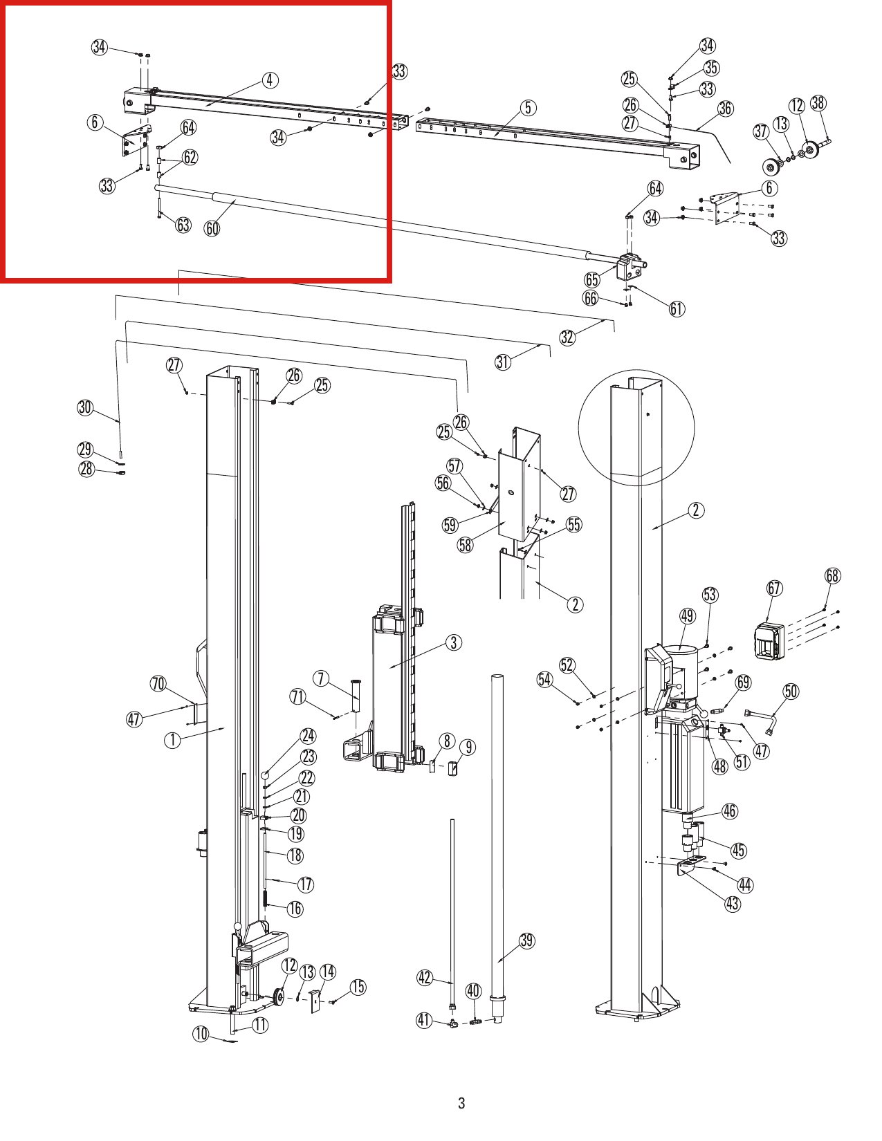 Rotary 41655 M10-1.5 Serrated Flange Lock Nut, Plated - DL9, DP10 & I10 Main Assembly parts diagram (location)