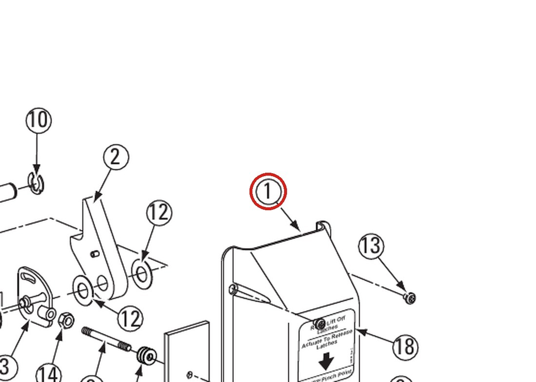 Rotary lift 2 Post Black Plastic Lock Cover Handle / Power Side Rotary Replaces FJ7452 parts diagram