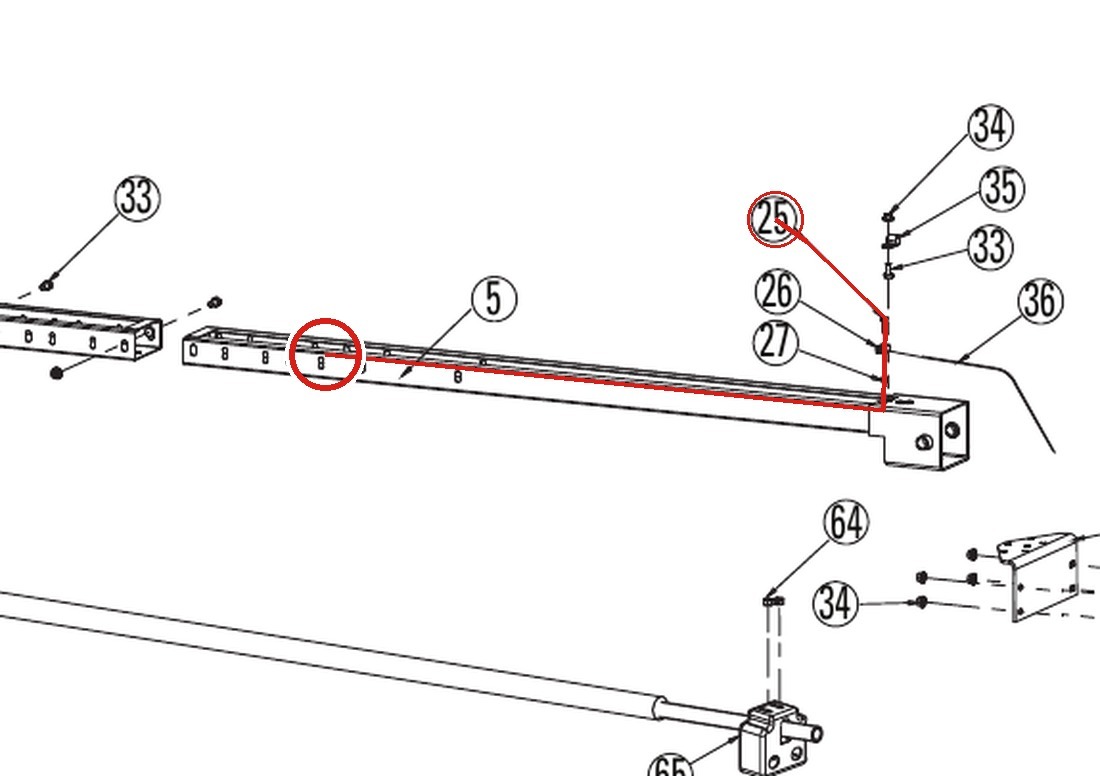 Rotary Lift 40108 1/4"-20NC x 1" HHCS Grade 5 Bolt for DL9, DP10 & I10 Two-Post Lifts parts diagram