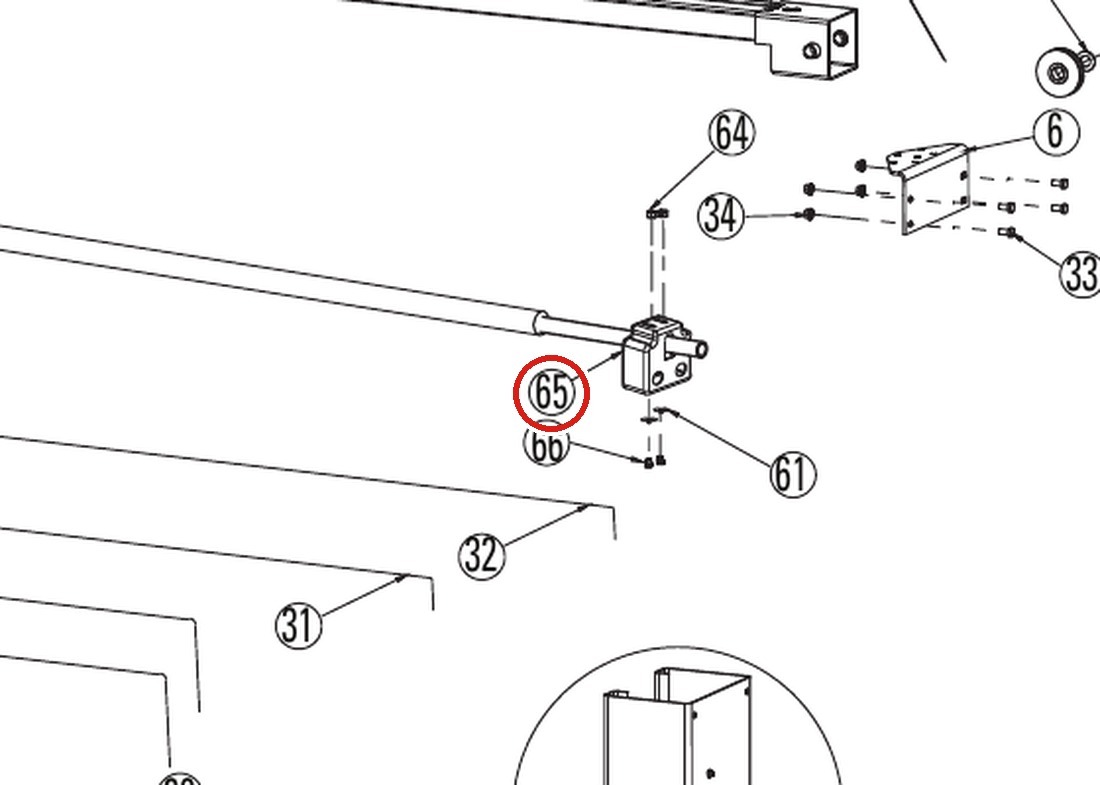 Rotary N432 3-Phase Overhead Switch Assembly for DL9 / DP10 Two-Post Lifts parts diagram
