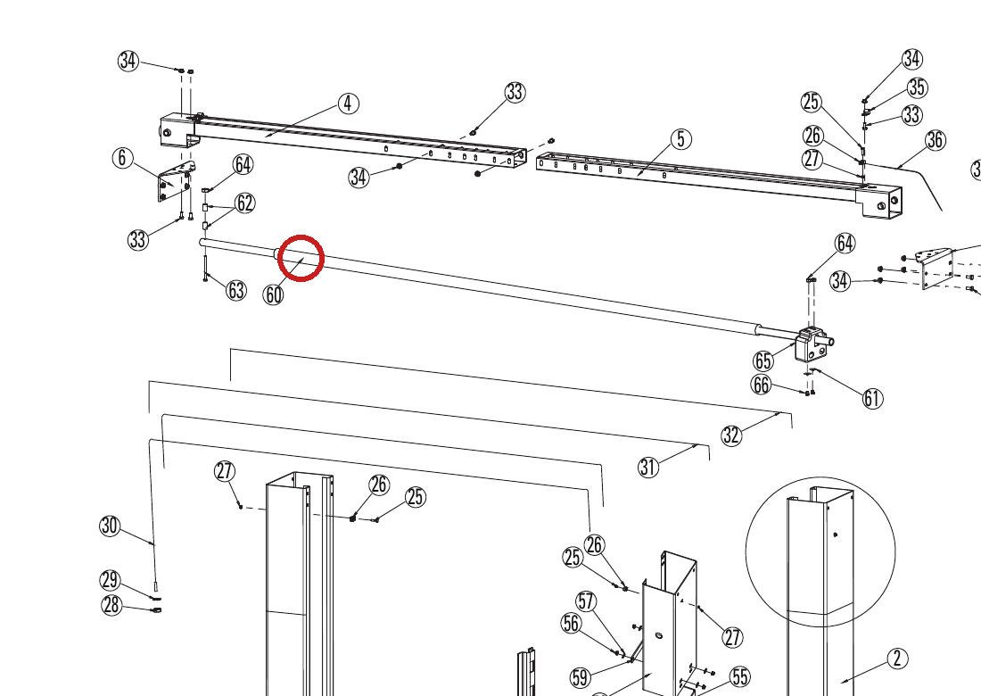 Rotary N434 3-Phase Switch Bar Assembly for DL9 / DP10 Two-Post Lifts
