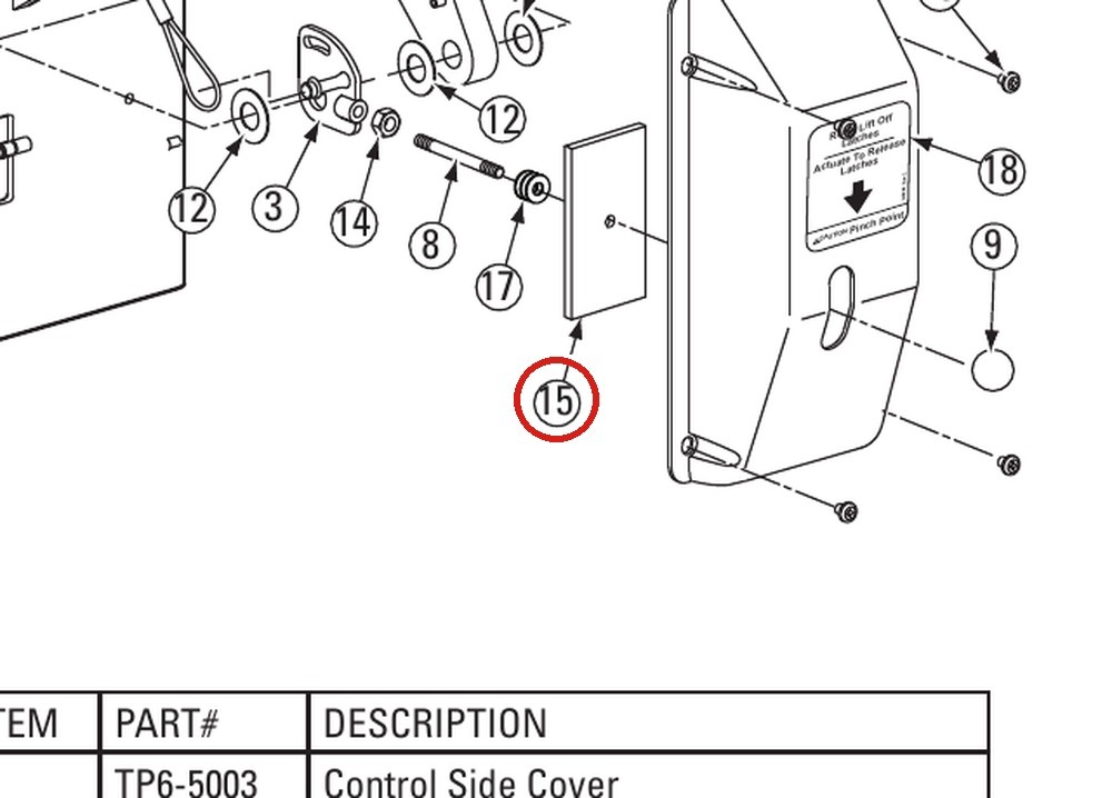 Rotary N617 Slot Cover for DL9 / DP10 / I10 Two-Post Lifts parts diagram