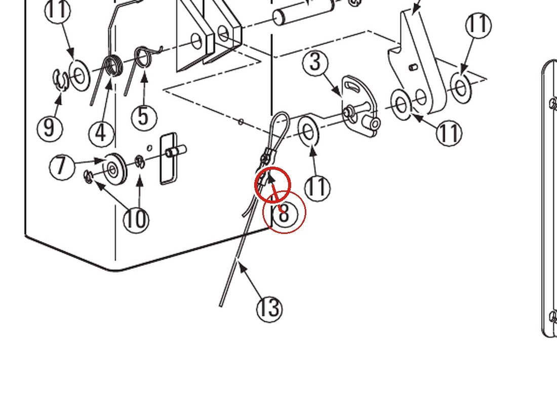 Rotary N63-1 Latch Cable Clamp for DL9 / DP10 / I10 Two-Post Lifts parts diagram