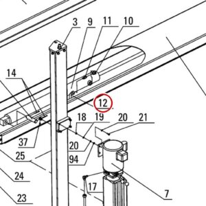 Direct Lift 1WB-15 Short Hydraulic Hose for PP8+ / PP8+ Long & 8K 4-Post Parking Lifts parts diagram (item 12)