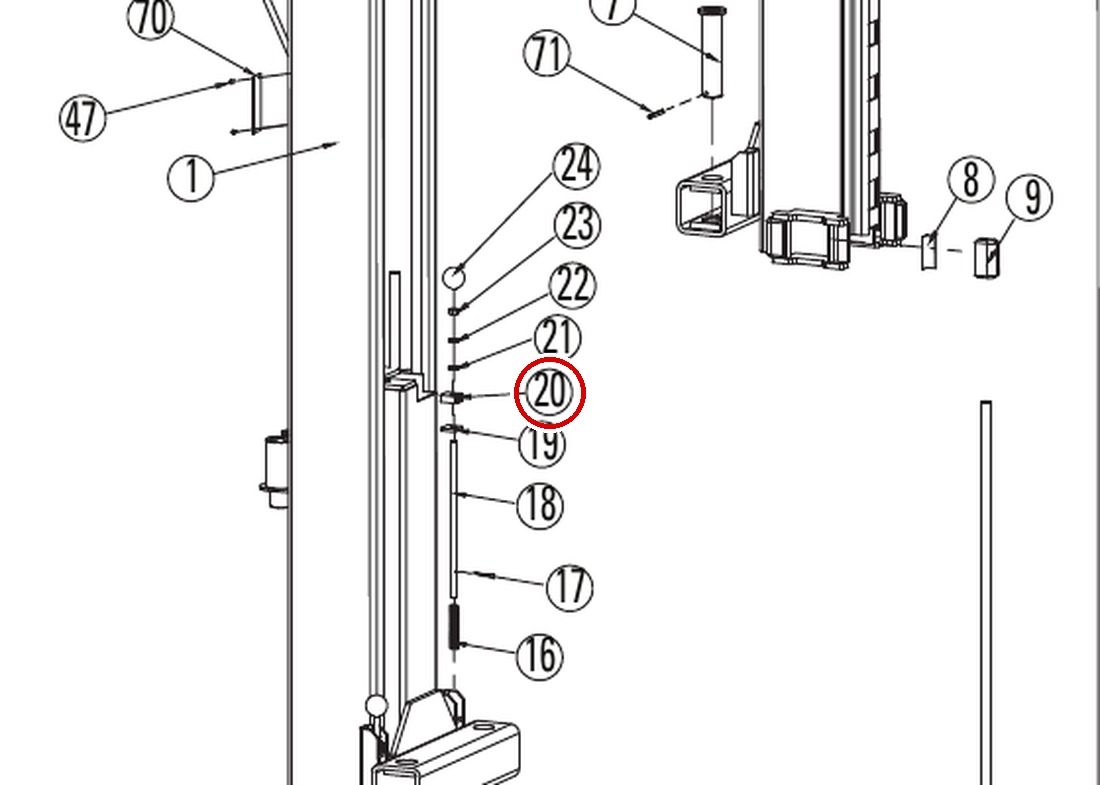 Direct Lift 30400-5014 DL9 Main Lift Assembly item 20 parts diagram