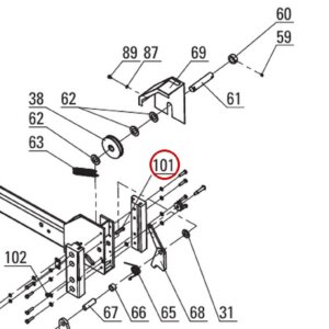 Direct Lift B10-8x40 Hex Head Bolt M8x40 for PP8+ Long Crossbeam Assembly item 101 parts diagram