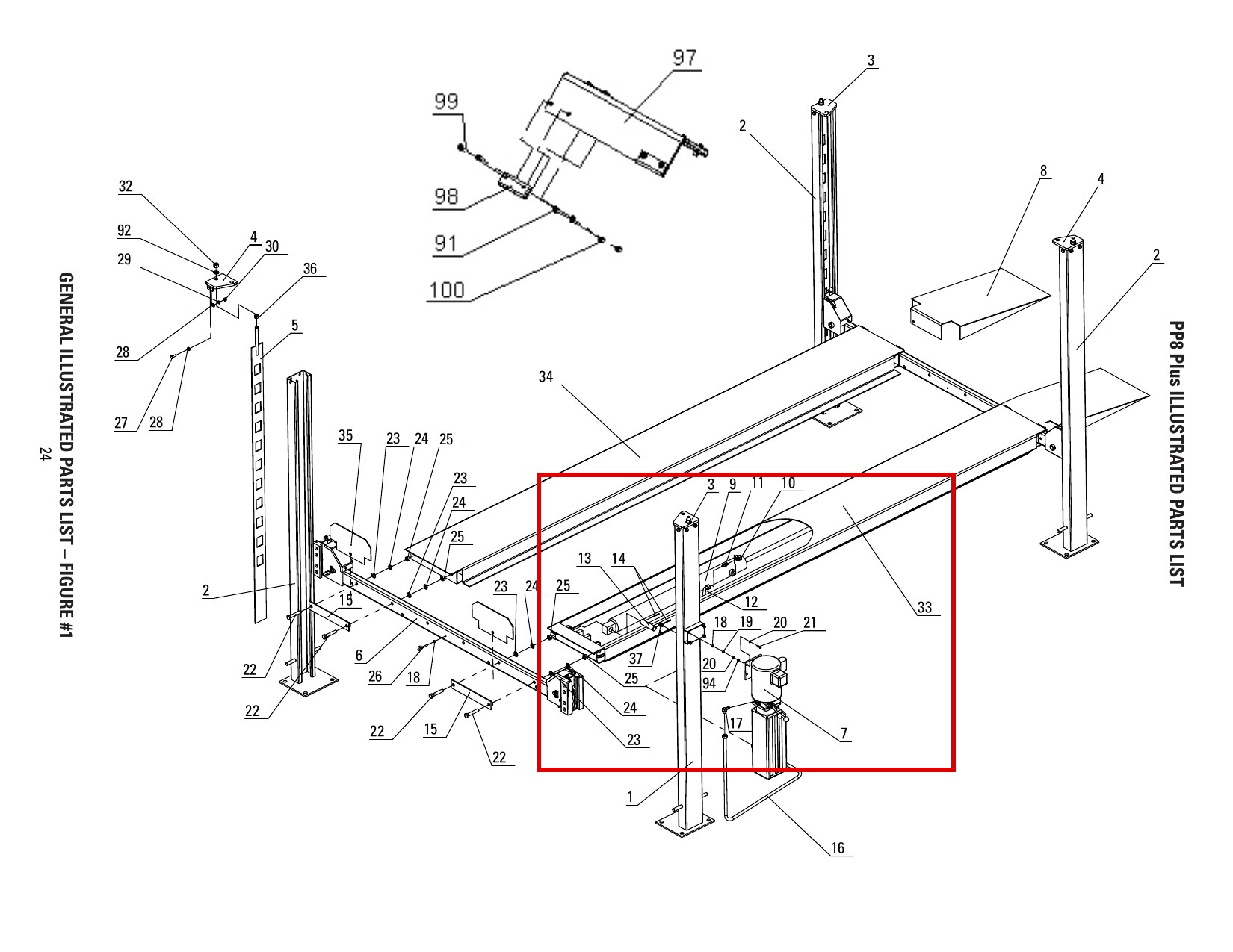 Direct Lift B40-8 8mm Lock Washer (PP8+ Long item 19) General Parts List (location)