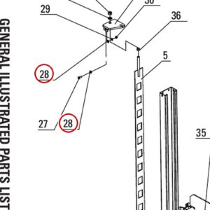 Direct Lift B41-12 12mm Flat Washer PP8+ Long General Parts List Figure 1 item 28