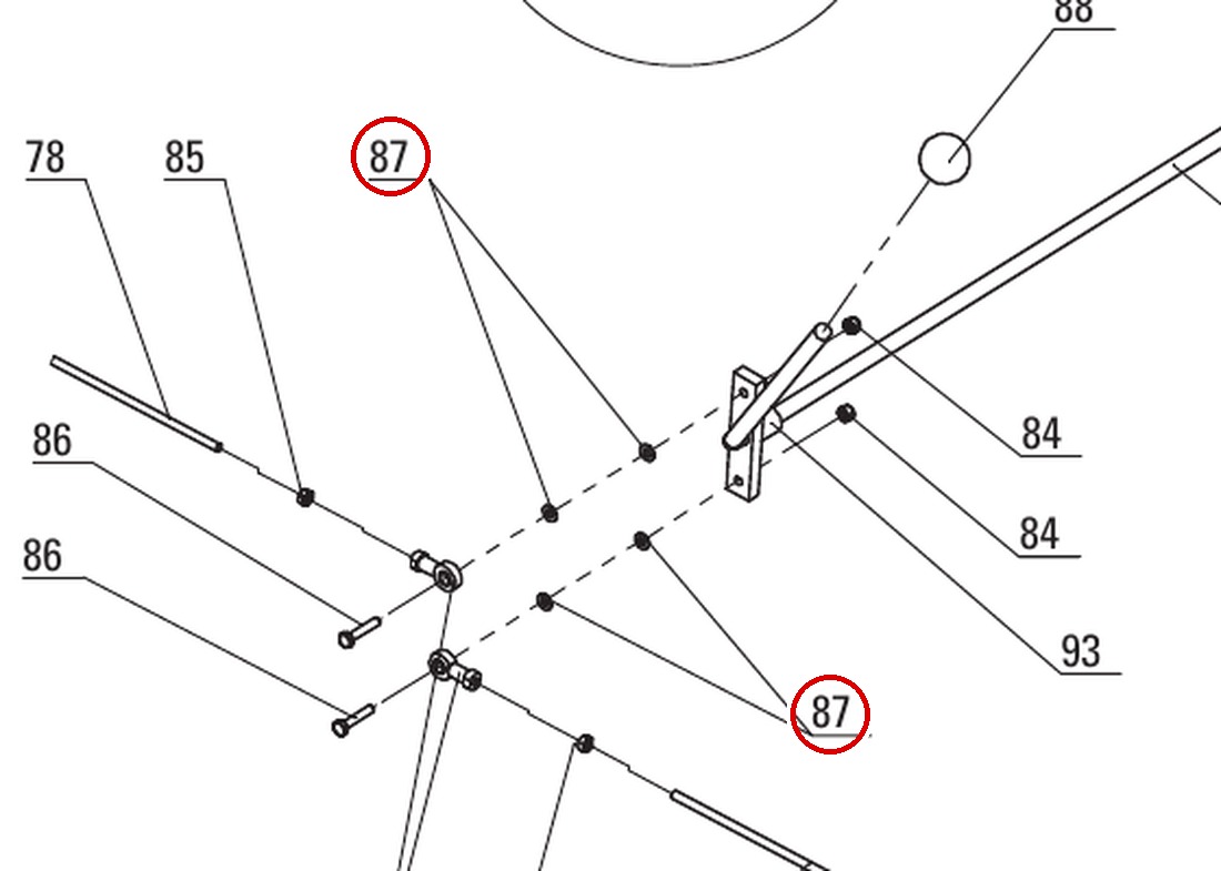 Direct Lift B41-6 (40795) 1/4" Flat Washer for DL9, DP10 & I10N Two-Post Lifts parts diagram (PP8+ Long Safety Latch Fig 5 item 87)