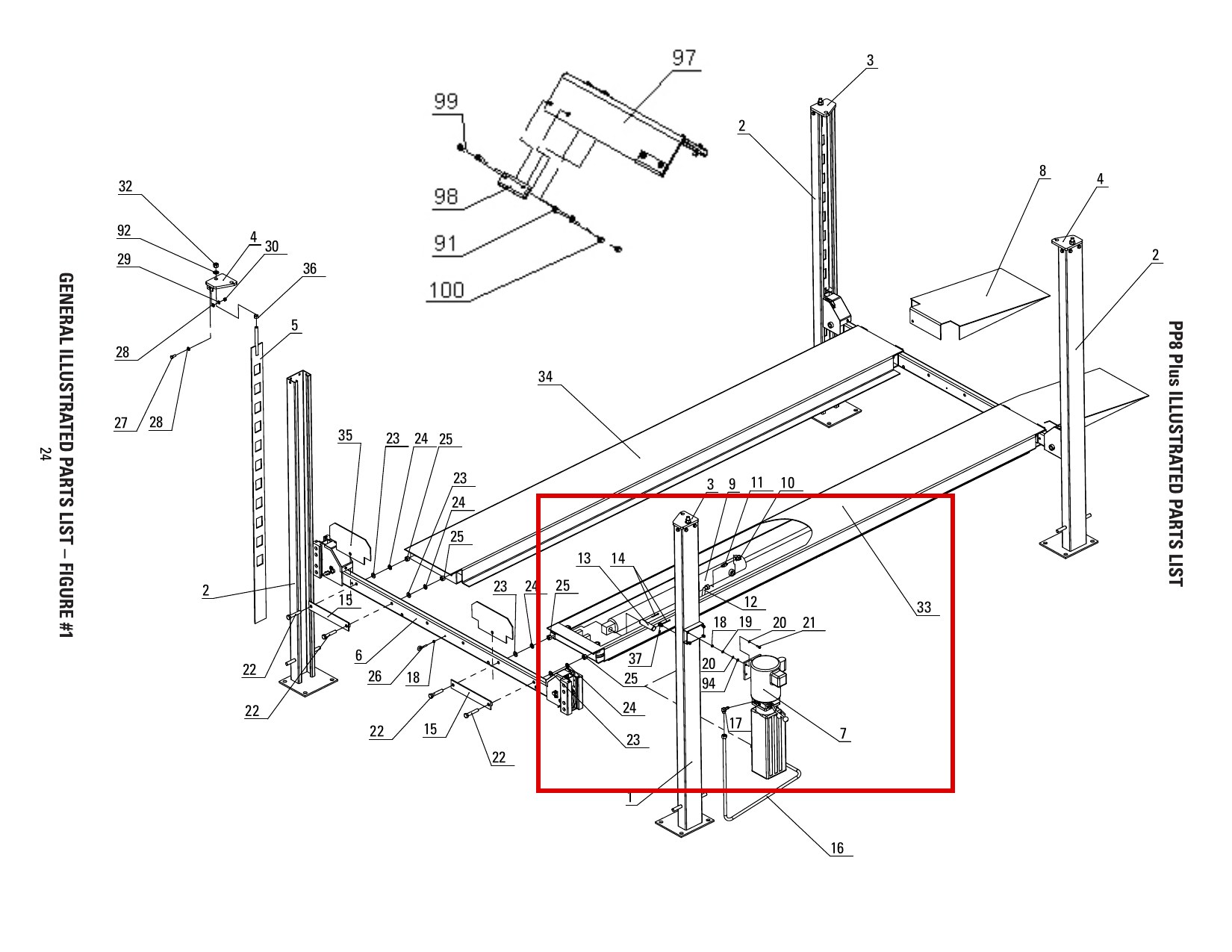 Direct Lift B41-8 Flat Washer 8mm (M8) parts diagram (General location)