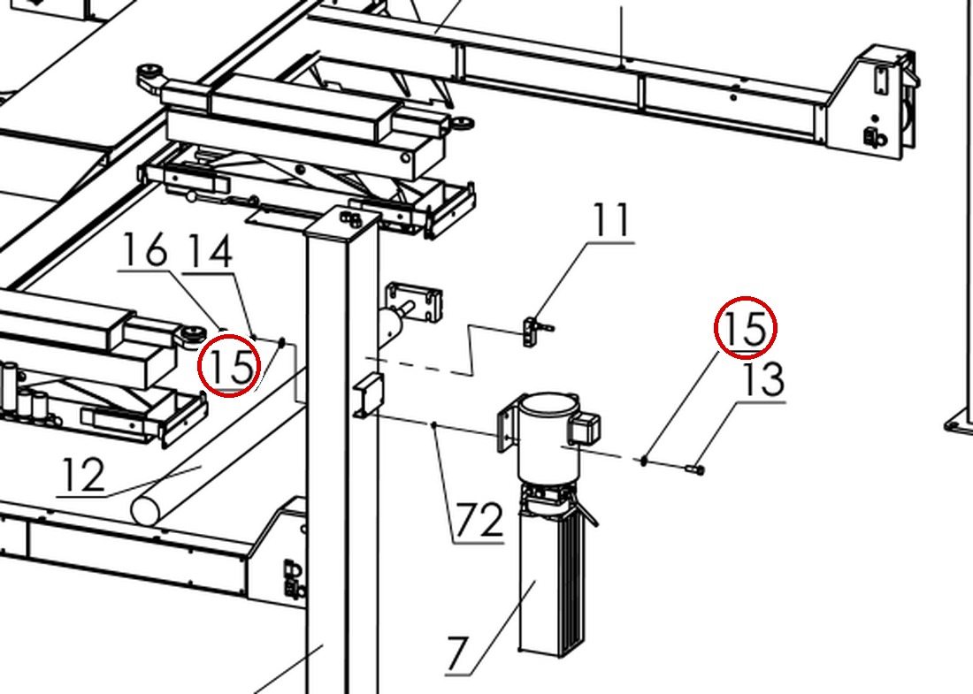Direct Lift B41-8 Flat Washer 8mm (M8) parts diagram (Pro 14F 14000 Components Fig 16 item 15)