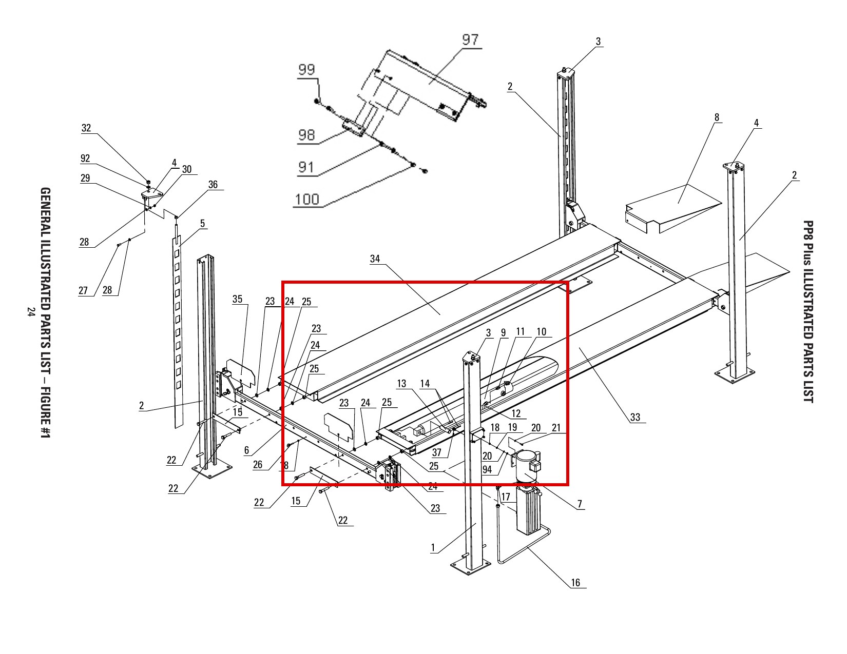 Direct Lift B52-5x60 Cotter Pin Ø5 x 60mm for PP8+ Long 8K 4-Post Lift parts diagram (item 14) (location)