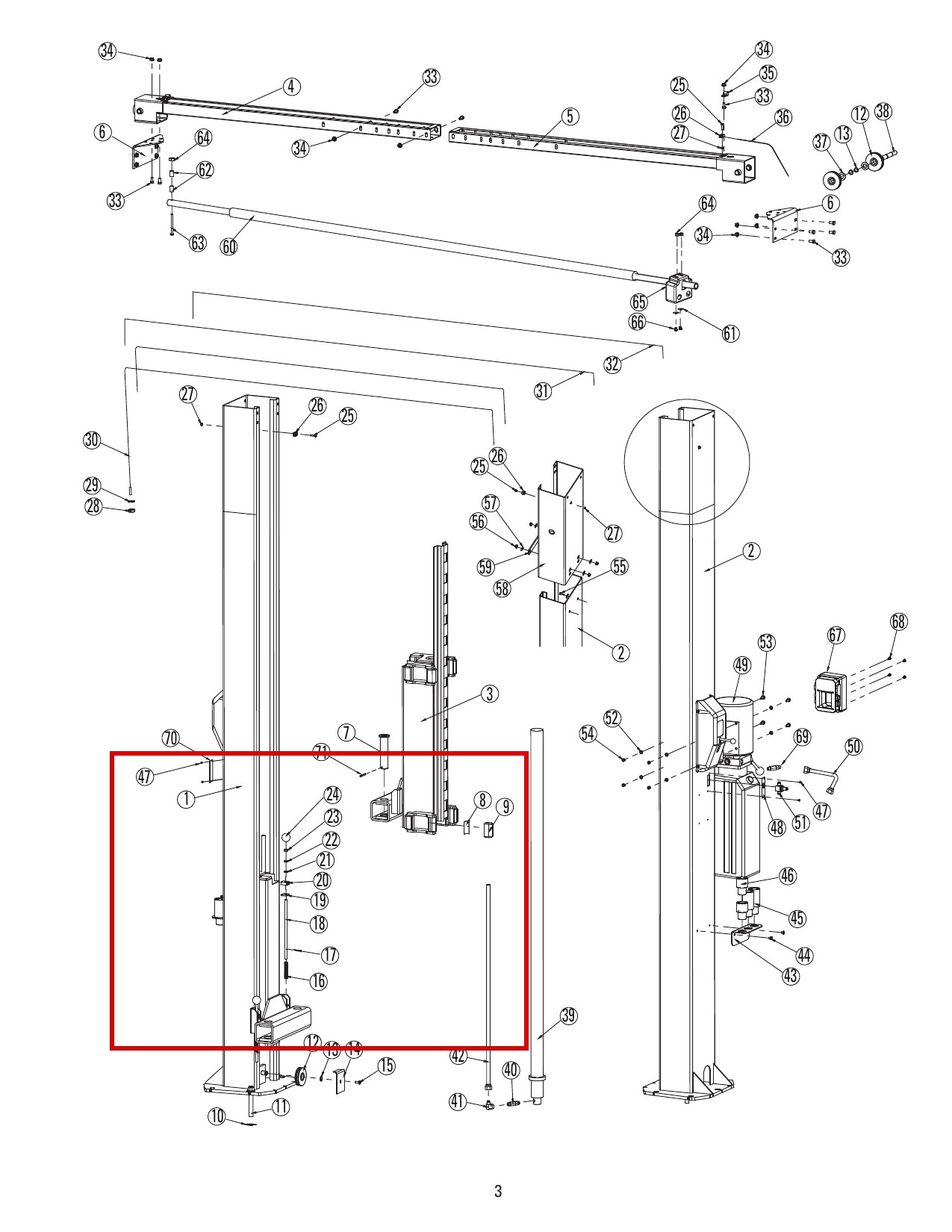 DIT5017 direct-lift-dl9-main-lift-assembly item 19 (location)