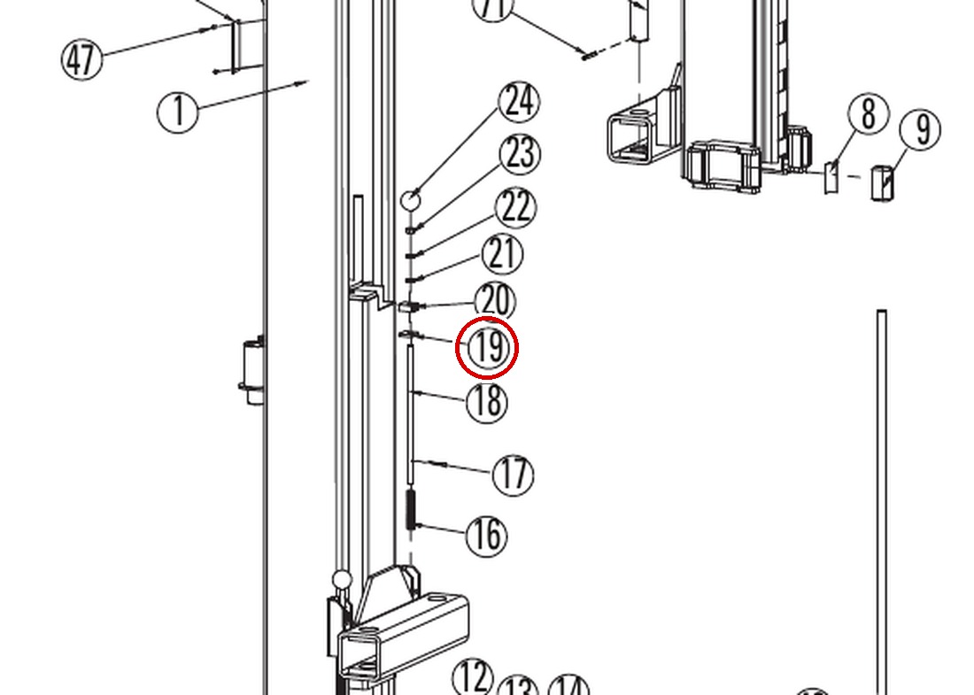 DIT5017 direct-lift-dl9-main-lift-assembly item 19