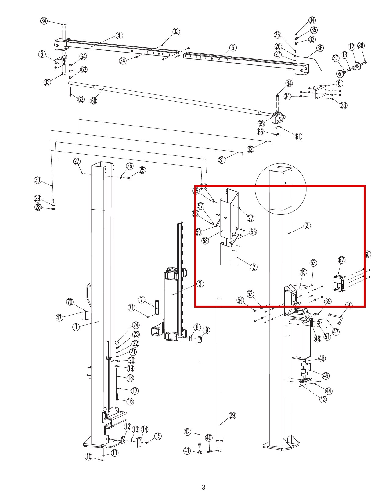 ROY100A direct-lift-dl9-main-lift-assembly item 2 (location)