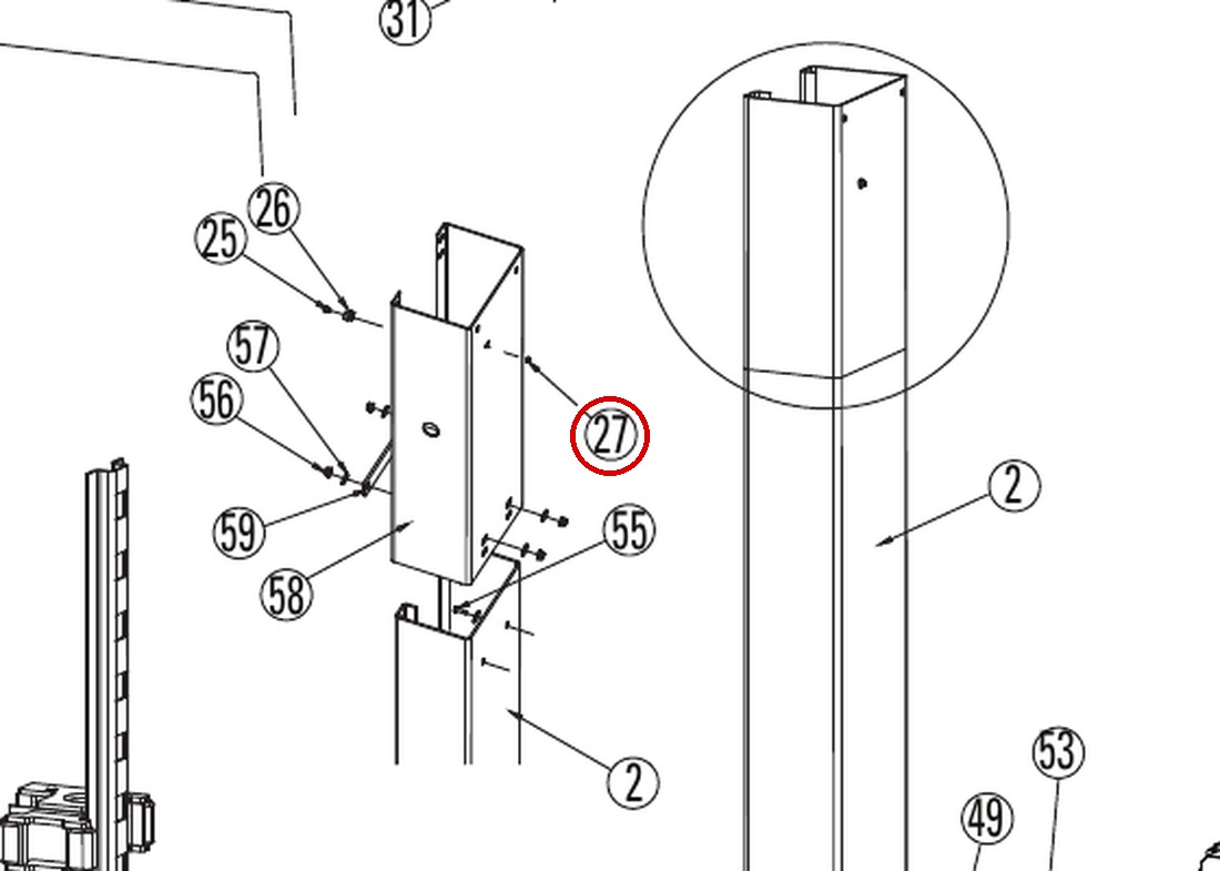 ROY40641 direct-lift-dl9-main-lift-assembly item 27