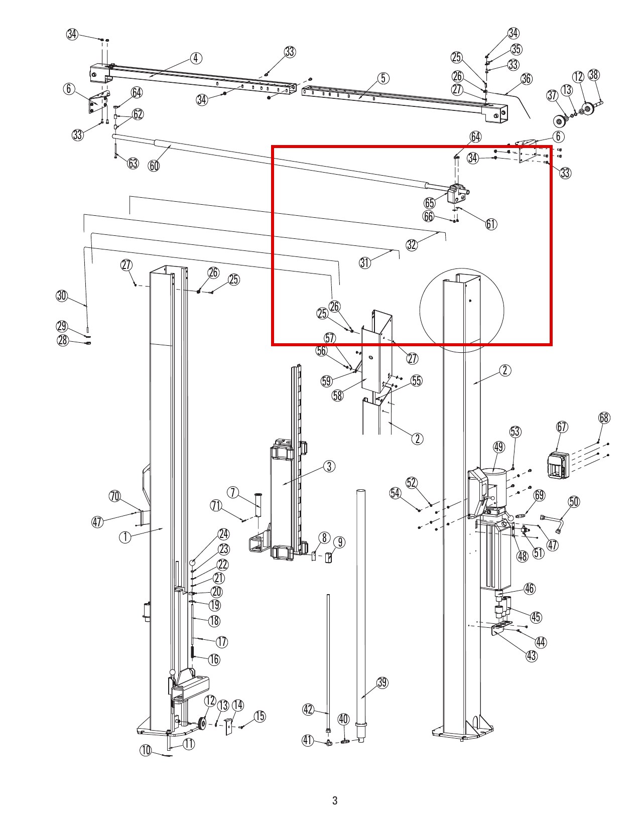 ROY7600 direct-lift-dl9-main-lift-assembly item 32 (location)