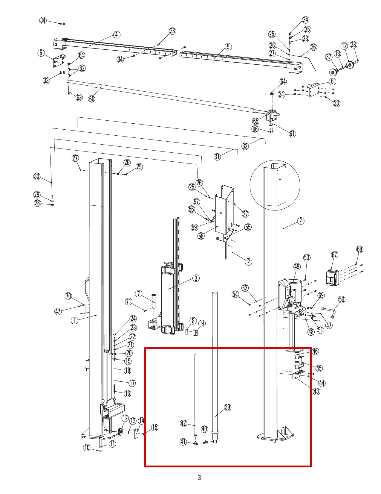 FOD19100 direct-lift-dl9-main-lift-assembly item 39 (location)