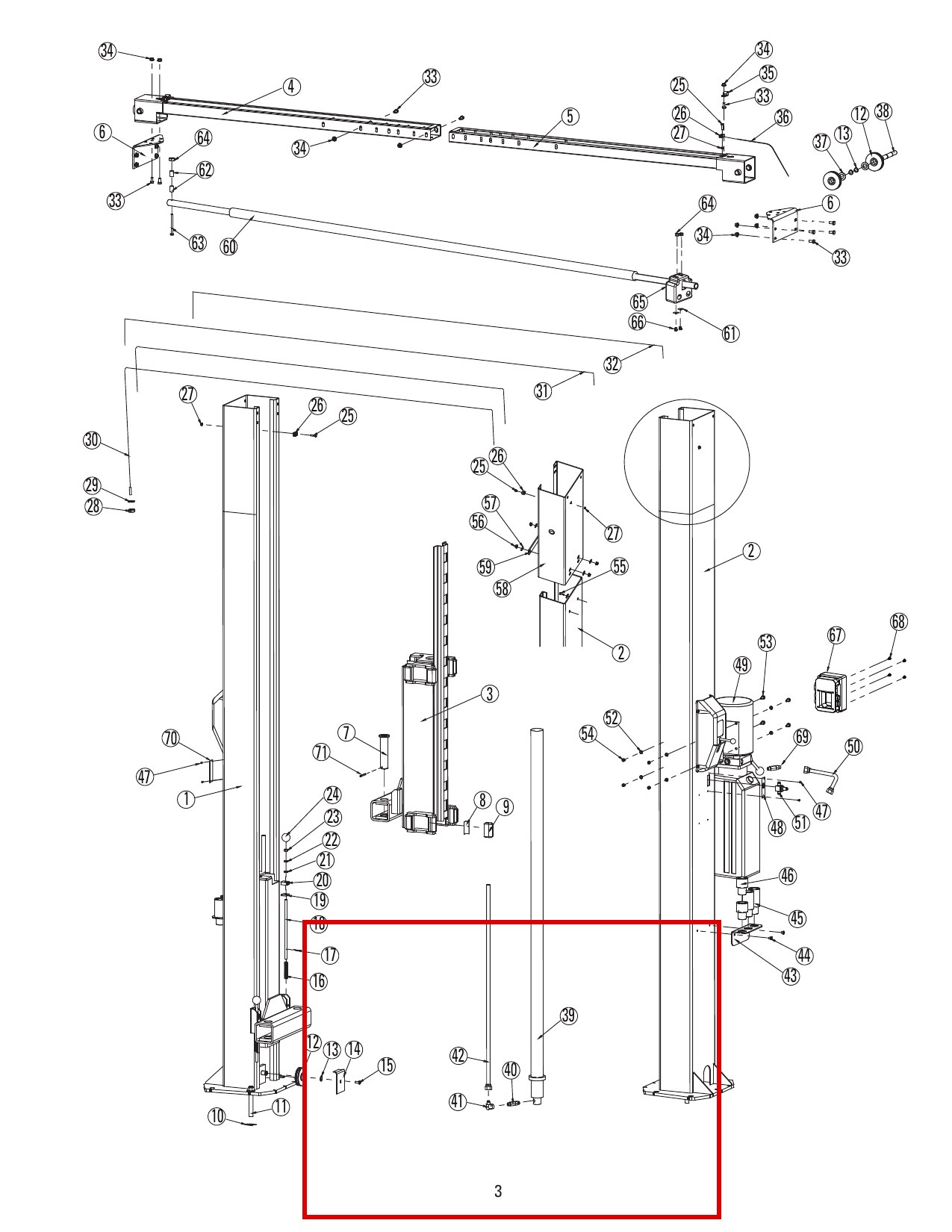 FOD8021 direct-lift-dl9-main-lift-assembly item 40 (location)