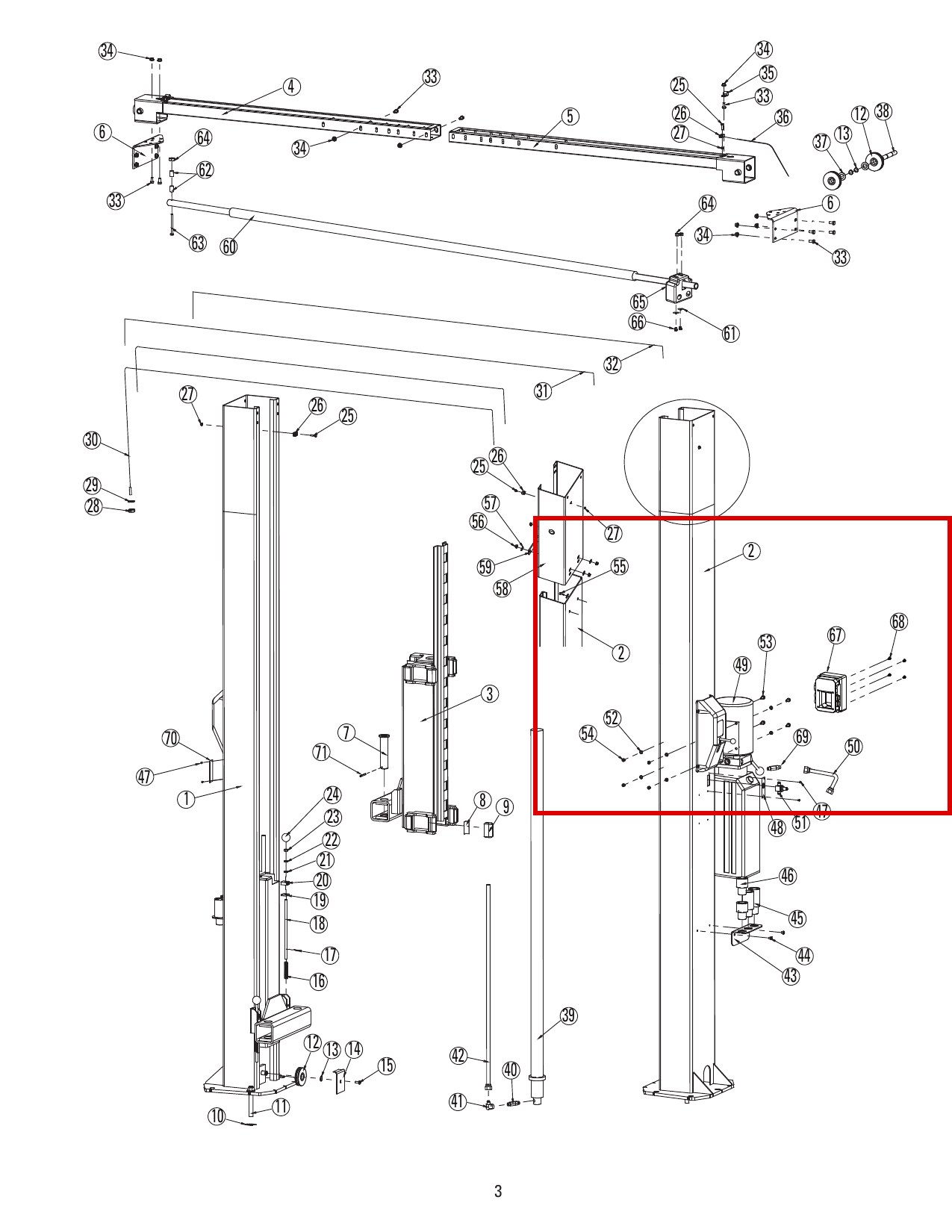 ROY3046 direct-lift-dl9-main-lift-assembly item 49 (location)
