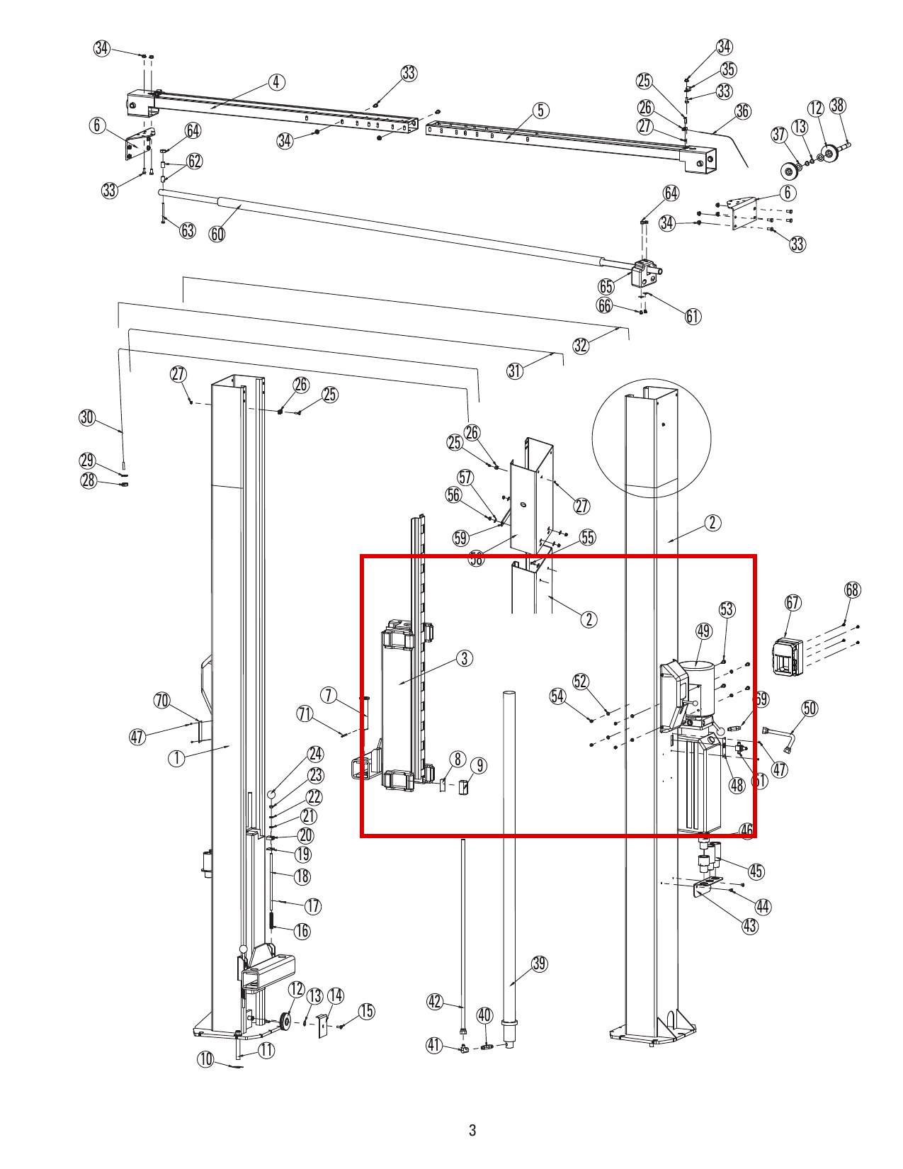 ROY0670 direct-lift-dl9-main-lift-assembly item 54 (location)