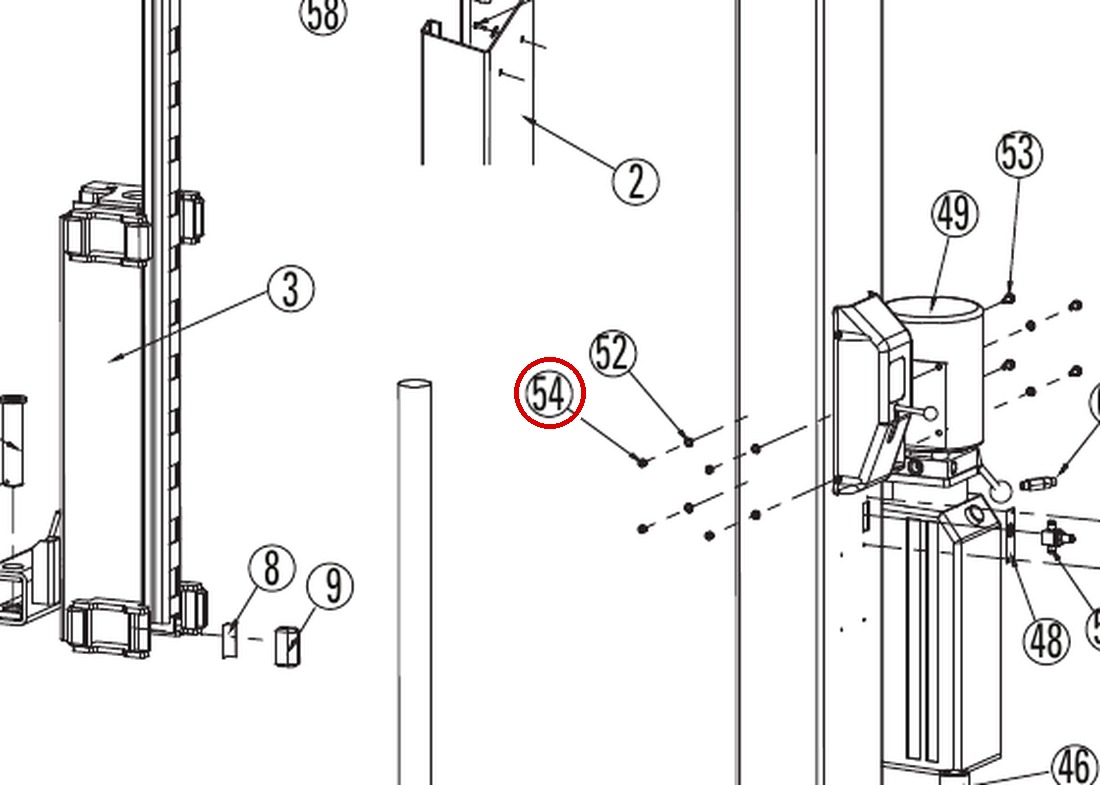ROY0670 direct-lift-dl9-main-lift-assembly item 54