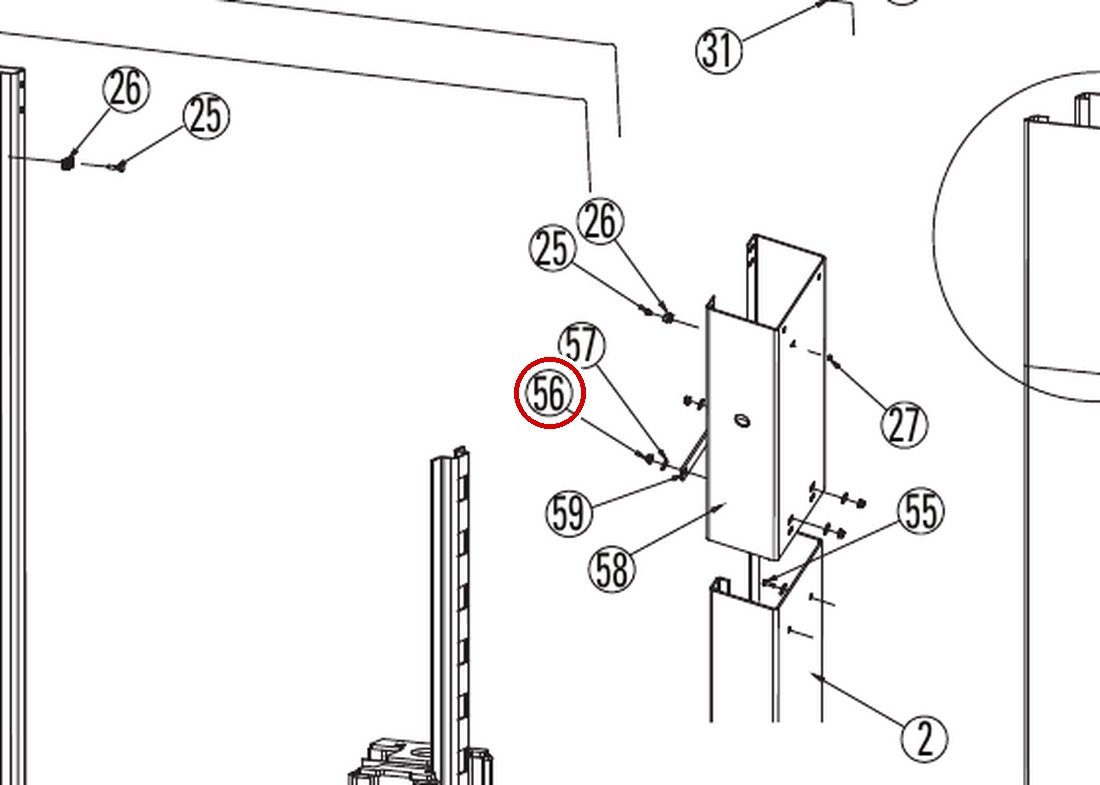 ROY0707 direct-lift-dl9-main-lift-assembly item 56