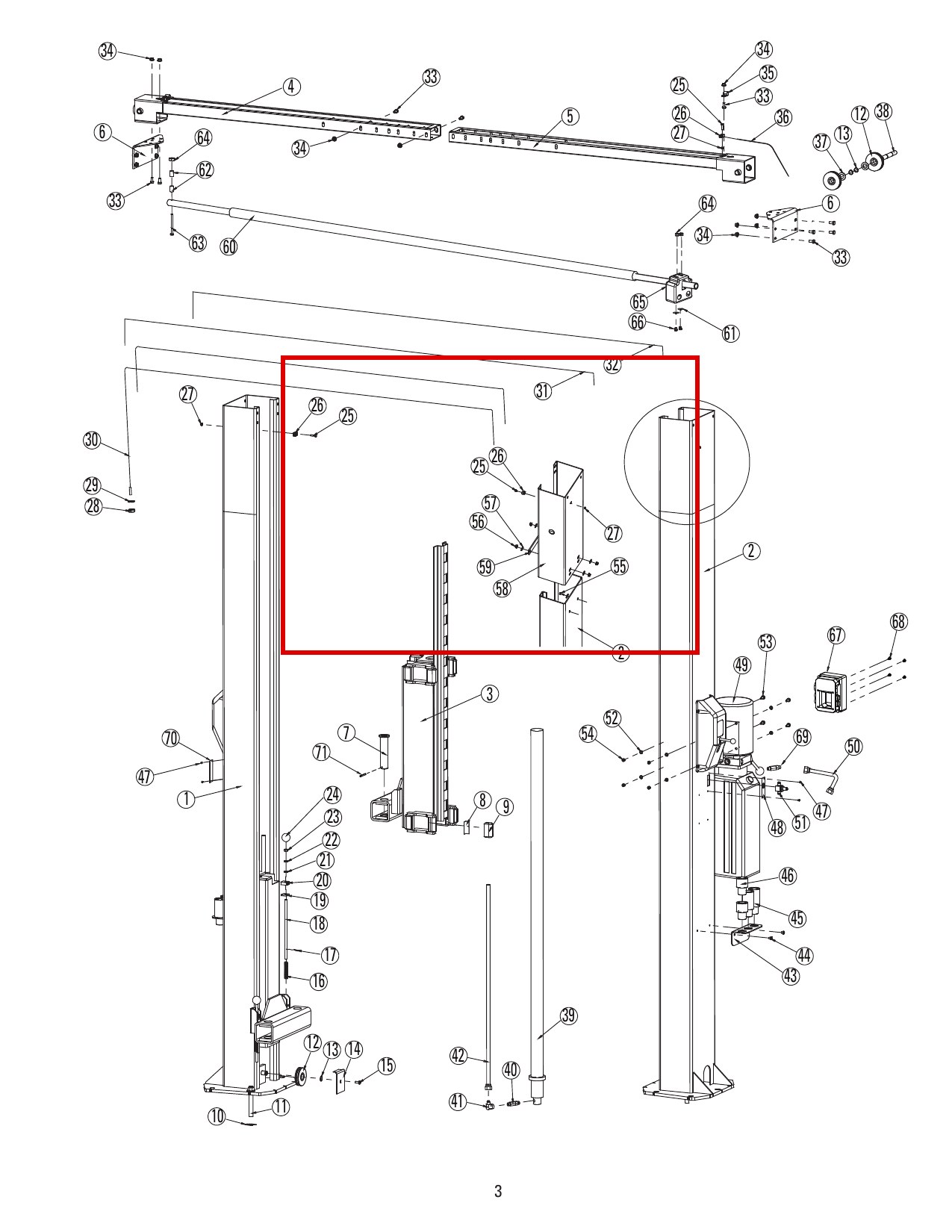 DIT200010 direct-lift-dl9-main-lift-assembly item 57 (location)